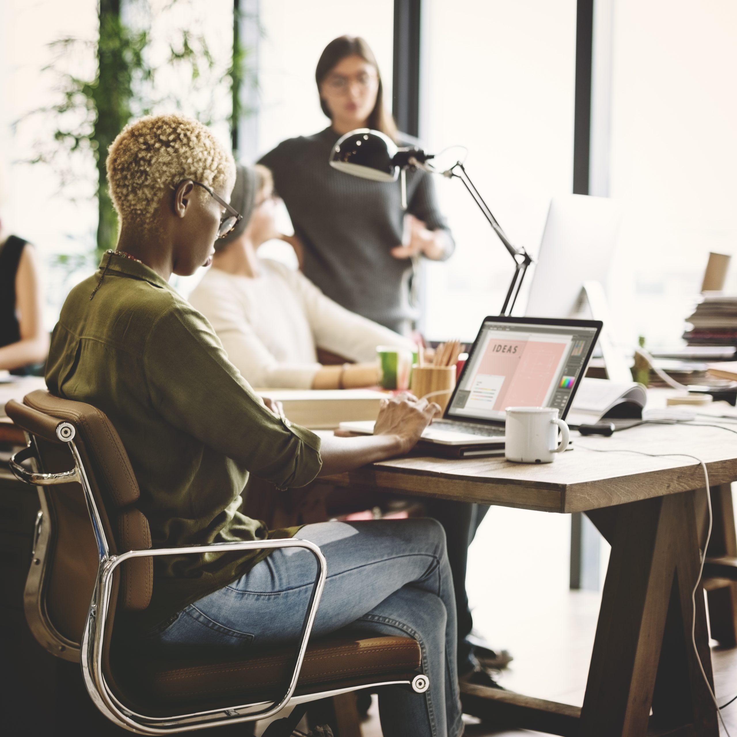 African Descent Brainstorming Working Workplace Concept